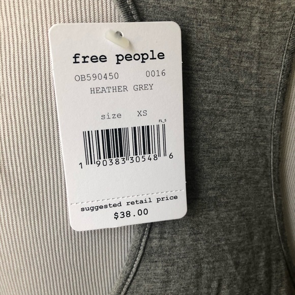 Free People Grey Racer Back Tank - Picture 3 of 6